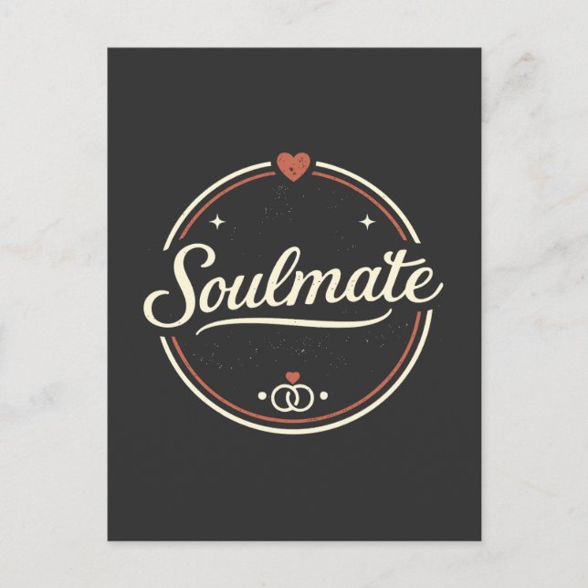 Carte Postale Retro Love Minimal (Sombre) Ensemble pour Couple Â (Devant)