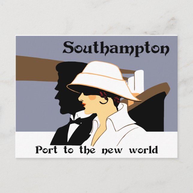 Carte Postale Retro marine style et Southampton (Devant)