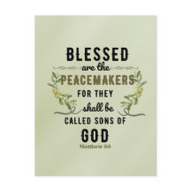 Retro Matthew 5:9 Olive Branch Aquarelle