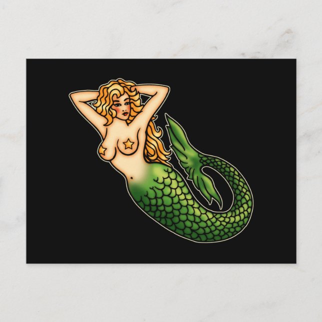Carte Postale Retro Mermaid (Devant)