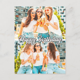 Carte Postale Rétro Mignon Modèle personnalisé 2-photos Joyeux A