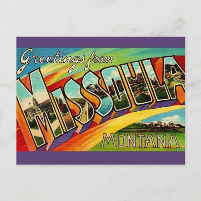 Carte Postale Retro Missoula MT  (Devant)