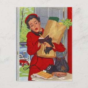 Carte Postale Retro Mode du milieu du siècle