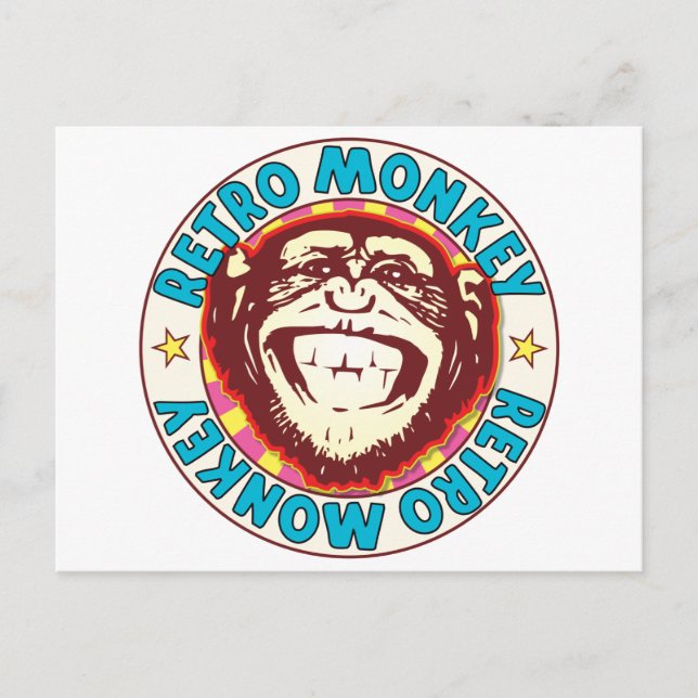 Carte Postale Retro Monkey (Devant)
