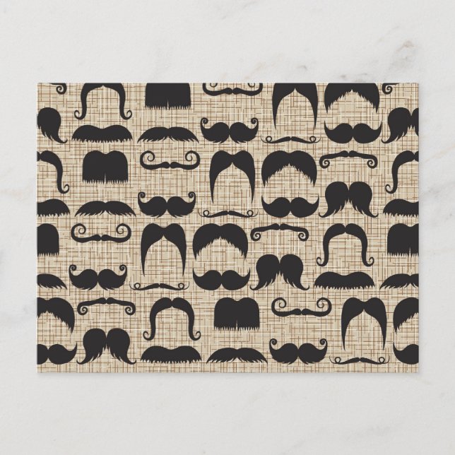 Carte Postale Retro Mustache Moustache Motif (Devant)