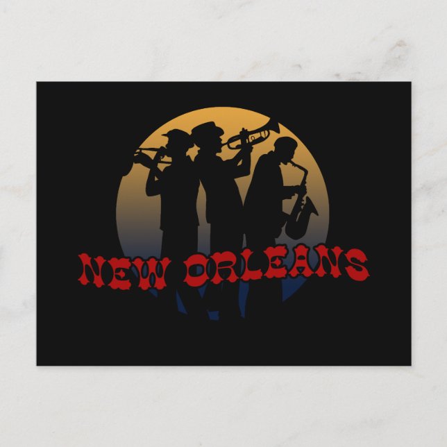 Carte Postale Retro New Orleans Jazz (Devant)