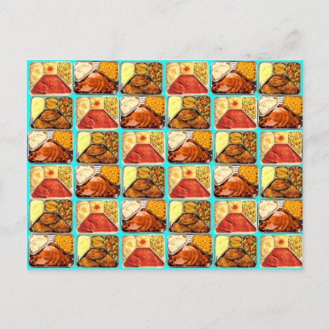 Carte Postale Retro Nouveautés TV Dinners Plateaux (Devant)