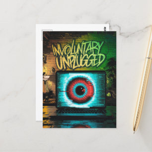 Carte Postale Retro Ordinateur portable Eyeball Glitch Involonta