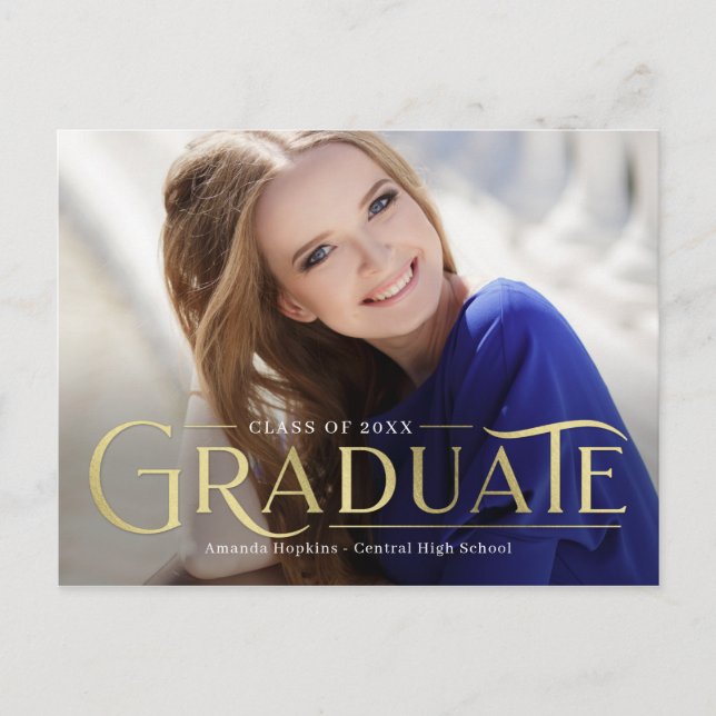 Carte postale Retro Overlay Graduation Faire-part (Devant)
