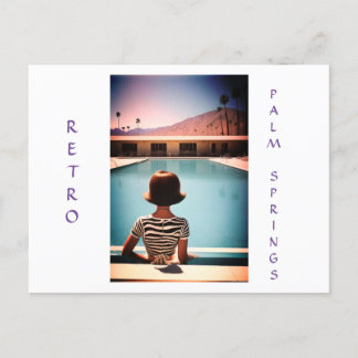Carte postale Retro Palm Springs Poolside Personna