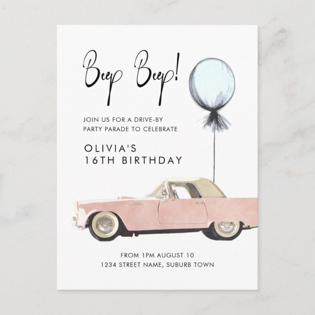 Carte Postale Retro Parade Party Drive Par Rockabilly N'Importe  (Devant)