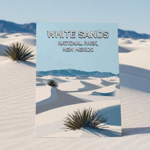 Carte Postale Rétro Parc national de White Sands Nouveau-Mexique