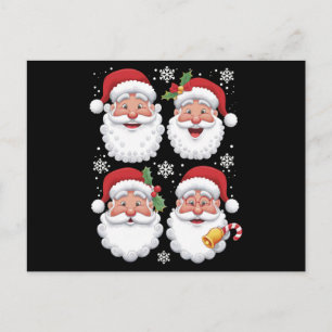 Carte Postale Retro Père Noël Christma Cadeau Famille de jumelag