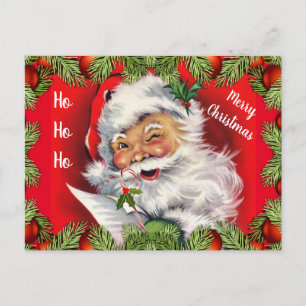 Carte Postale Retro Père Noël Enfants Noël