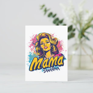 Carte postale Retro Personnalisée Mama Pop Art (14