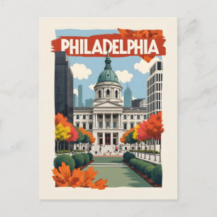 Carte Postale Retro Philadelphie