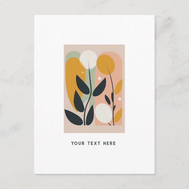 Carte postale Retro, plante abstrait (Devant)