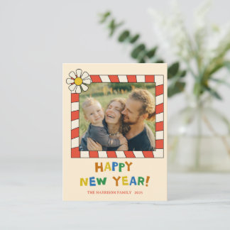 Carte Postale Retro Pop Frame New Year Photo