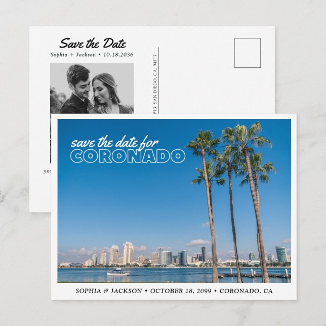 Carte postale rétro pour annoncer votre mariage à  (Devant / Derrière)