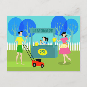 Carte Postale Retro pour Enfants Lemonade Stand