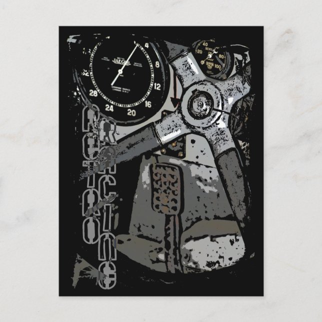 Carte Postale Retro Racing Oldtimer Détails Design graphique (Devant)