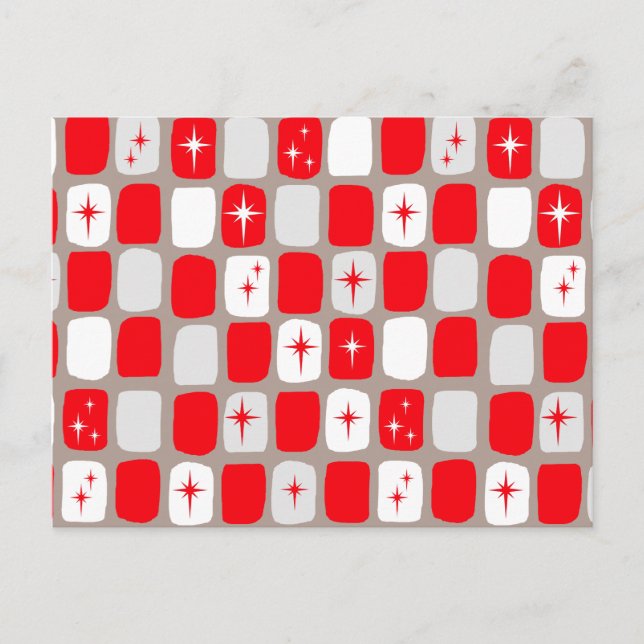 Carte postale Retro Red Starburts (Devant)