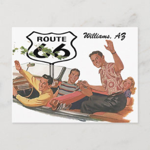 Carte Postale Retro Route 66 Arrêt Promo Road Trip