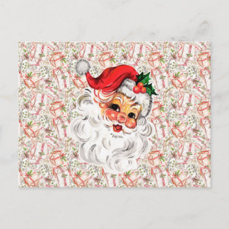 Carte Postale Retro Santa Holiday Postcard