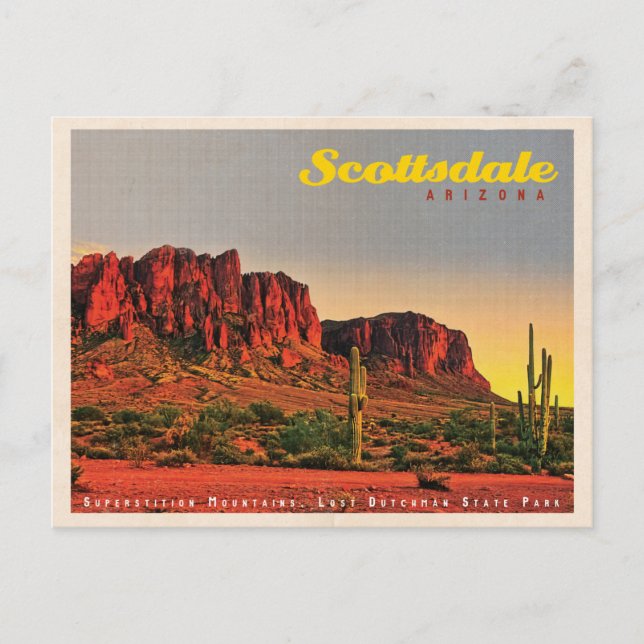 Carte Postale Retro Scottsdale Desert (Devant)