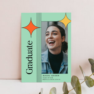 Carte Postale Rétro Script Photo de Promotion Remerciements de D