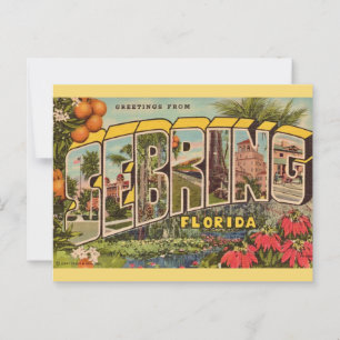 Carte postale rétro Sebring Floride