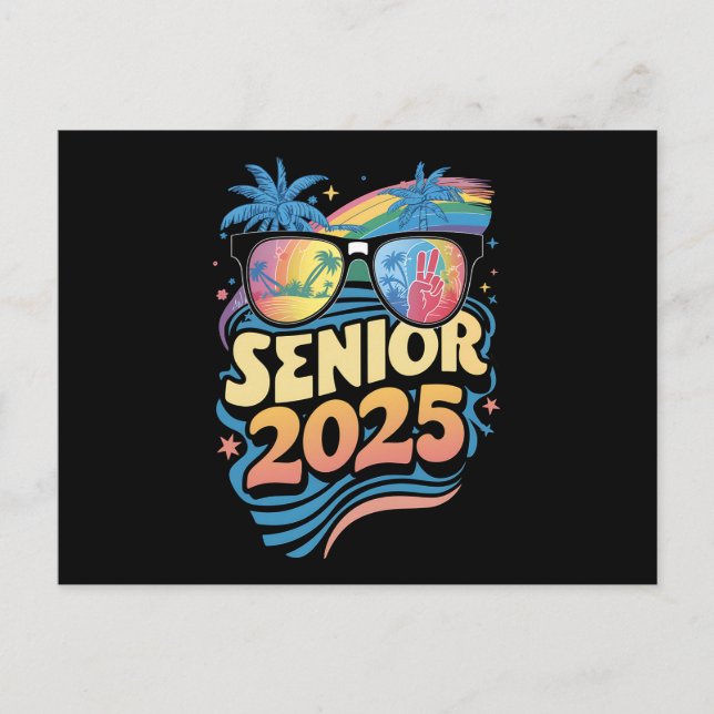 Carte Postale Retro Senior 2025 Classe De Diplôme De 2025 (Devant)