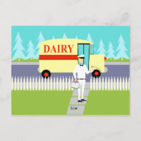 Carte postale Retro Small Town Milkman