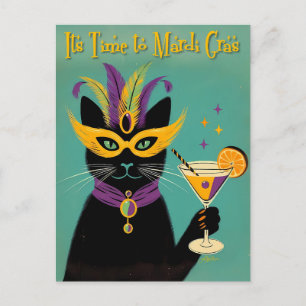 Carte Postale Rétro Sophisticats Il est temps pour le Martini de