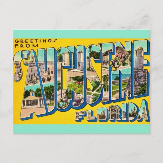 Carte postale Retro St Augustine Florida (Devant)