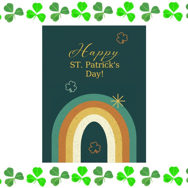 Carte Postale Retro St. Patrick’s Day Rainbow (Créateur téléchargé)