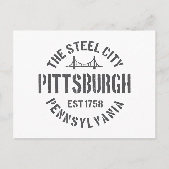 Carte Postale Retro Steel City Pittsburgh Pennsylvania Yinz vint (Devant)