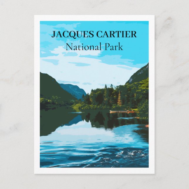 Carte Postale Retro Style de voyage Parc national Jacques Cartie (Devant)