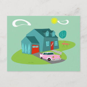 Carte postale Retro Suburban House