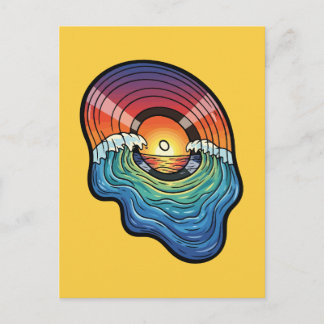 Carte Postale Retro Sunset Wave Vinyl Aesthetic