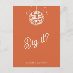 Carte Postale Retro Super les années 70 Cute Ivory Orange Disco 