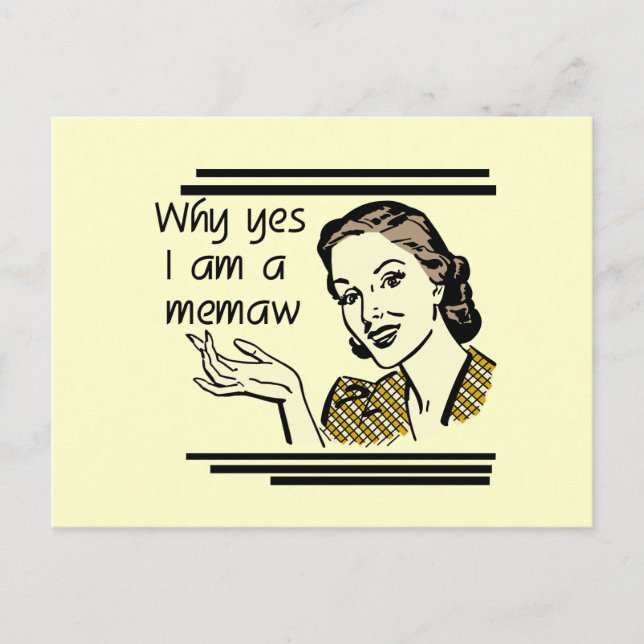 Carte Postale Rétro T-shirts et cadeaux de Memaw (Devant)