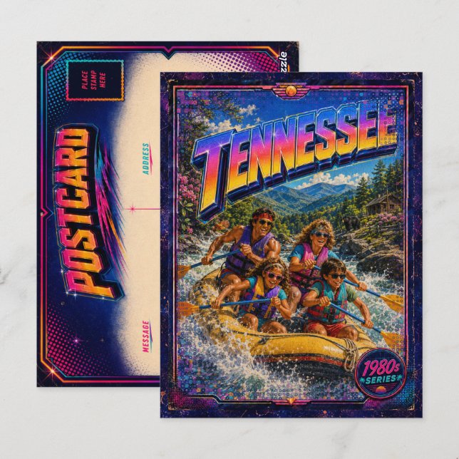 Carte postale rétro Tennessee des années 80 (Devant / Derrière)