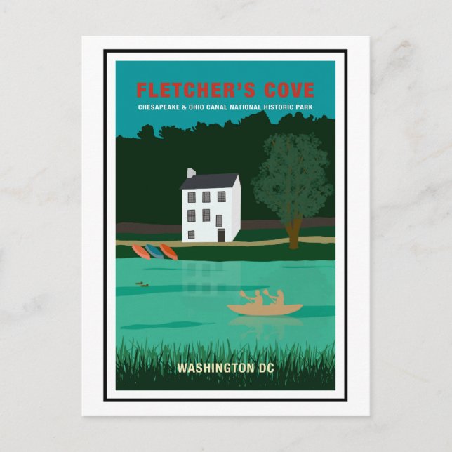 Carte Postale Retro Travel Poster Fletcher's Cove Washington DC (Devant)