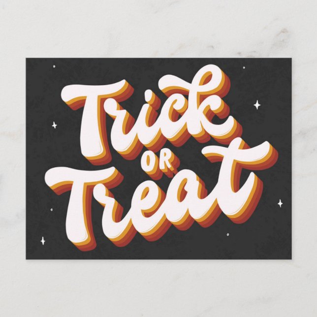 Carte Postale Retro Trick ou Treat (Devant)