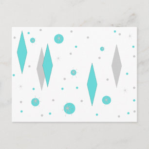 Carte postale Retro Turquoise Diamond & Starburst