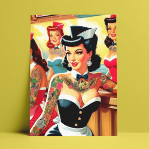 Carte Postale Retro Uniform Girls