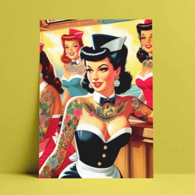 Carte Postale Retro Uniform Girls (Créateur téléchargé)
