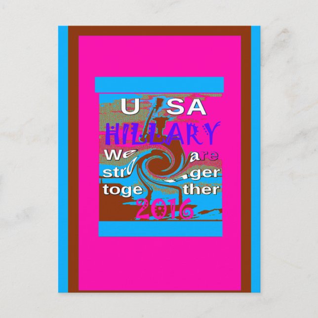 Carte Postale Retro USA Stronger Together Abstrait Art Print (Devant)