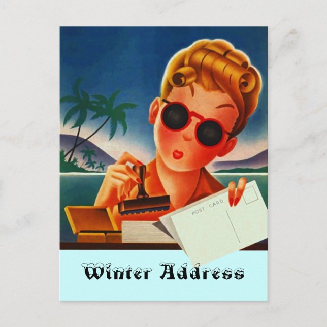 Carte postale Retro Vacances Contact ou Adresse hi (Devant)